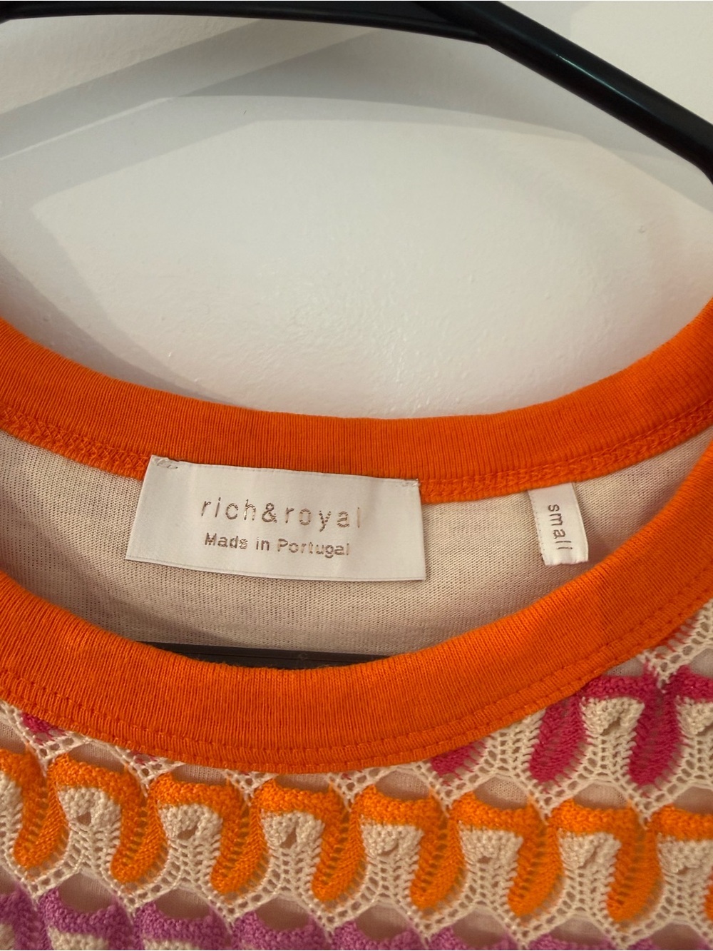 Sleeveless Striped Crochet Midi Dress in Orange, Pink & Yellow - Picture 3 of 4